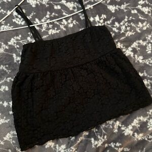 Chic Black Textured Camisole Top
